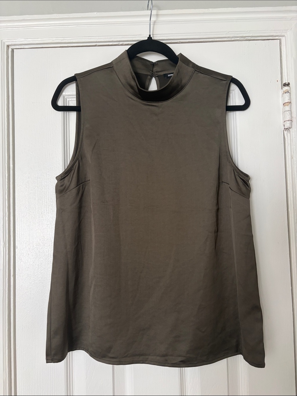 Express Olive Mock Neck Sleeveless Top